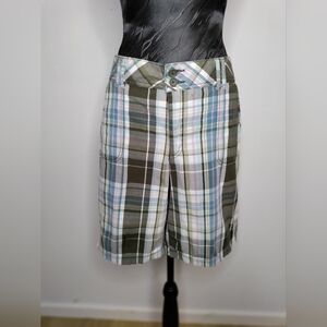 French Cuff Green and Blue Bermuda Shorts